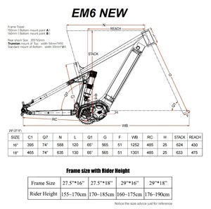 Vélo de montagne tout suspendu en aluminium EM6-3rd Mid Drive M430 500W avec batterie au lithium 48V sans fil 12S EM6- (3ème génération) Puissant Moteur Central - Product Image 6