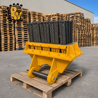 Nettoyeur de fond de tunnel à fils métalliques, brosse à trois rangées, 16-20 tonnes, 1200 mm, accessoire de balayage de ballast pour Hitachi
