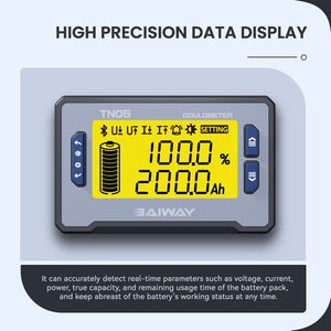 جهاز بايواي TN05 لقياس سعة البطارية ومؤشر الليثيوم الحمضي للسيارات مع شاشة LCD لعرض الطاقة والاختبار - Product Image 3