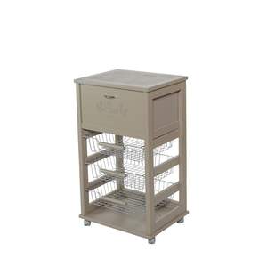 MASLEGNO MAS248, Carrito de Pan Moderno de Madera de Haya Maciza, con Superficie de Cerámica, Ruedas de Plástico y Asas de Hierro, para Organización de Cocina - Product Image 1