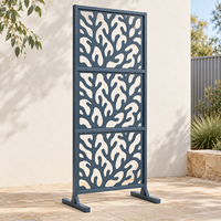 Panneau de séparation paysager moderne sur mesure, motif branche découpé au laser, revêtement poudré, 2400x1200mm, certifié CE