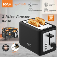 Grille-pain électrique RAF 2 tranches 760W pour petit-déjeuner à la maison, appareil de cuisine pour la cuisson du pain
