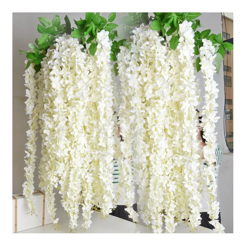 LF307 New Arrival Wedding Event Decoration Wholesale Artificial Wisteria White Artificial Hanging Flower