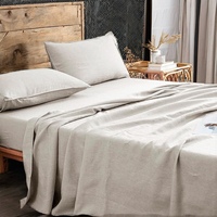 Ensemble de literie en satin de bambou pur, couleur unie, linge de lit en bambou