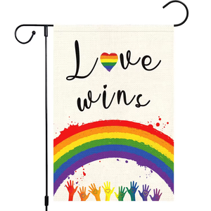 Лидер продаж, индивидуальный двухсторонний флаг из мешковины 12x18 дюймов, Радужный Флаг - Product Image 1