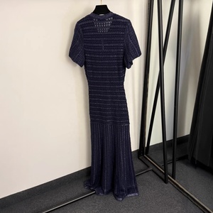<span class=keywords><strong>Robe</strong></span> décontractée en tricot à manches courtes avec strass OUDINA LOGO pour le Ramadan et l'Aïd, robes élégantes pour femmes - Product Image 2