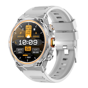 AK81 Smart Watch BT Call Health Monitoring 1.46" Round Screen IP68 <b>Waterproof</b> Men Outdoor Sports Smart Watch with Flashlight - Product Image 1