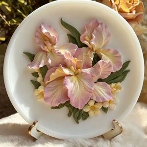 Nuovo Grazioso Piatto Floreale per Aromaterapia in Gesso con Rilievo 3D, Ornamento Pittorico, Mini Nastro, Graffiti, Fai da Te, Tavola da Disegno in Gesso Dipinta, Arte - Product Image 5