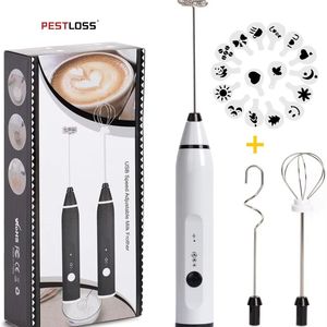 プロフェッショナル電動ミルク泡立て器 3段階速度 USB充電式 ハンディ泡立て器 ステンレス製スタンド付き - Product Image 1