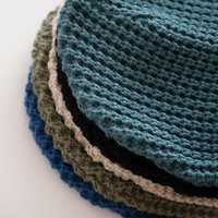 Gorros de Punto Lisos de Invierno, Tejido Waffle, 100% Algodón, para Adultos, Circunferencia de Cabeza 48-50cm, Longitud Media