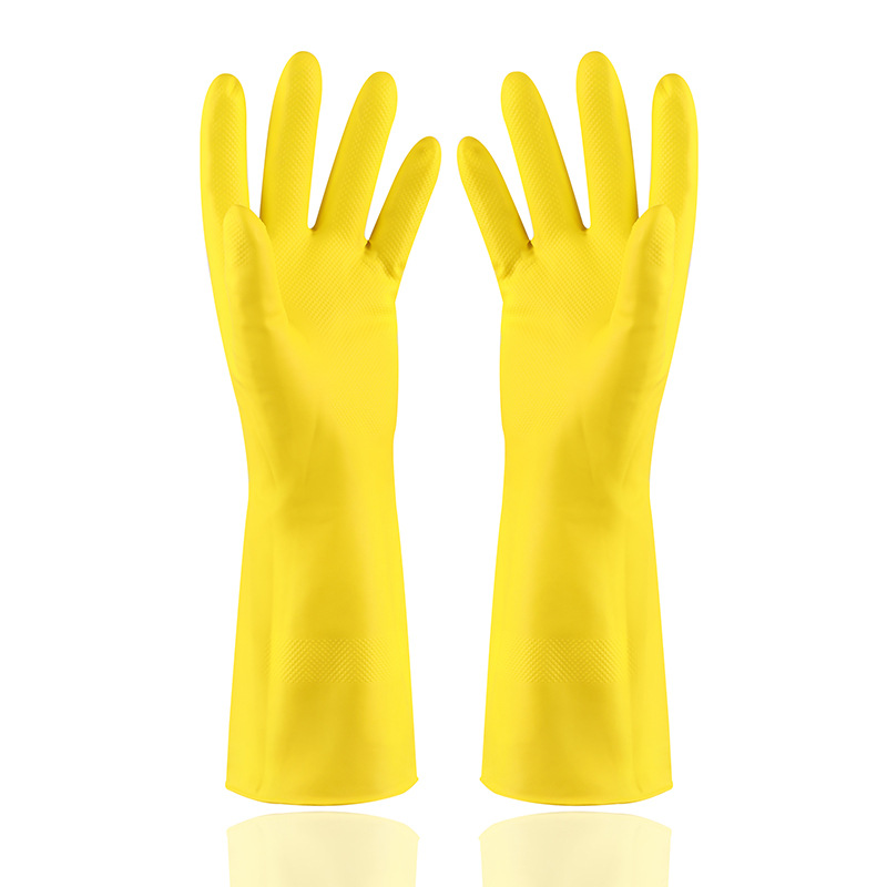 Бытовые перчатки, двухцветные водонепроницаемые пластиковые противоскользящие прочные перчатки для стирки посуды