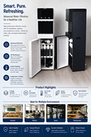 Distributeur d'eau potable vertical RO, eau chaude, froide et tiède, membrane RO autonettoyante, sans BPA, pour bureau, hôtel, site commercial