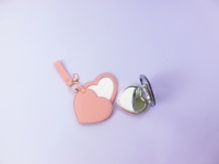 Miroir de poche en cuir PU souple avec logo personnalisé Winway Factory, faible MOQ, finition argentée, grossissement 1X