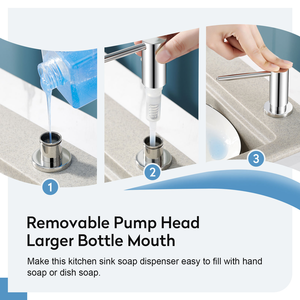 Modern 304 Stainless Steel Matte Black Single Head <b>Kitchen</b> <b>Sink</b> manual liquid soap dispenser - Product Image 6