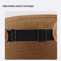 Chapeau Visière en Paille Personnalisé pour Femme, Protection Solaire Estivale, Large Bord Ajustable, Respirant, Élégant, Polyvalent, Rafraîchissant, pour Vacances et Activités de Plein Air