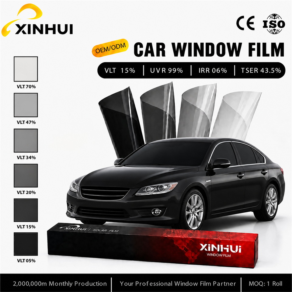 High Privacy Automotive Window Tint Film PET 15% VLT 99% UVR Sun ...