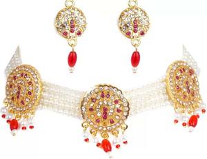 Elegante conjunto de collar hecho a mano para mujer, fiesta de boda y joyería para ocasiones especiales a los mejores precios de la India - Product Image 3