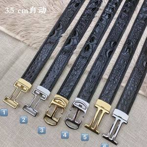 Ceinture en cuir pour homme avec boucle en acier, style crocodile, pour affaires et loisirs, durable, plusieurs options de boucles - Product Image 5