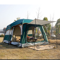 Lit pliant de camping, tente de camping imperméable, tente familiale à deux chambres et un salon, grand espace extérieur, tente automatique à bas prix