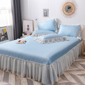 Nantong 공장 공주 레이스 침구 세트 베개 케이스 냉각 시트 침대 스커트 장식 침대 시트 온라인 - Product Image 5