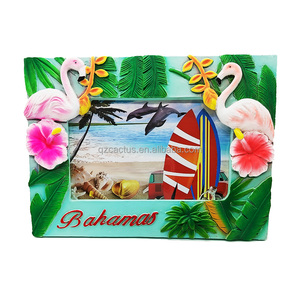 Cadre photo fait main personnalisé cadeau artisanat en gros résine polyrésine personnalisé Bahamas souvenir cadre photo cadre photo en résine - Product Image 1