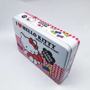 Caja de regalo rectangular de Hello Kitty de gran tamaño directa de fábrica, embalaje de metal de hojalata de calidad para galletas y aperitivos - Product Image 6