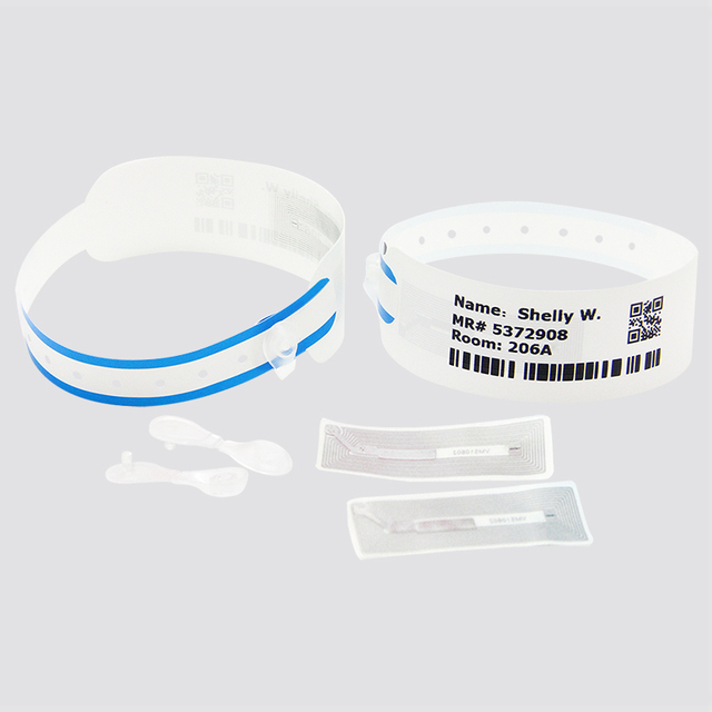 Waterproof Nfc Medical Id Bracelet Hospital Wristband Barcode Qr Rfid Thermal Wristband for Adult Kids Patient Identification