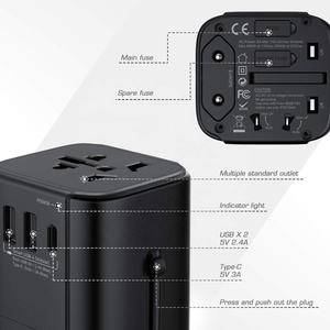 2019 neue Design Smart Home Stecker Reise Adapter 3 Ports <span class=keywords><strong>2</strong></span> USB 1 Typ C Smart Ladegerät Adapter - Product Image 2
