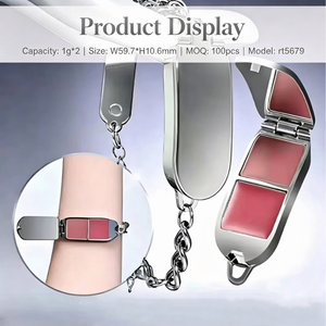 ISMAN 2g Étui vide pour baume à lèvres, rouge à lèvres et <span class=keywords><strong>blush</strong></span>, en argent massif, double compartiment, forme bracelet mignon, emballage maquillage, bracelet de poignet - Product Image 2