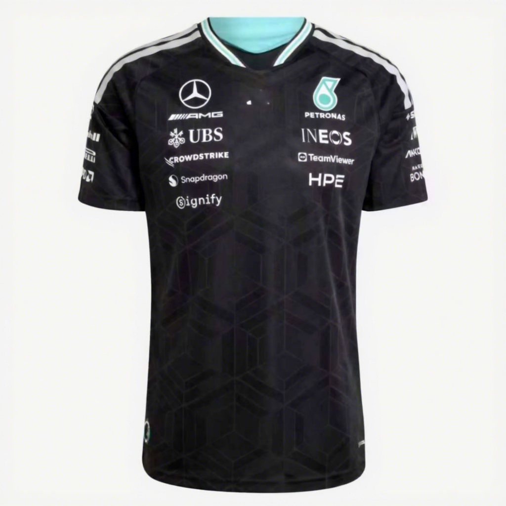 26 Mercedes noir col rond manches courtes
