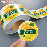 Gepersonaliseerde fruitvormige voedselstickers, vers verzegelde zelfklevende rol-etiketten voor fruitverpakkingen, veiligheidszegel stickerlabel