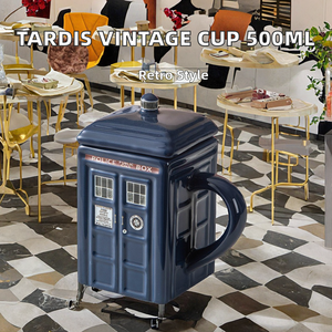 Tazza da <span class=keywords><strong>Caffè</strong></span> in Ceramica Doctor Who TARDIS con Coperchio, Design 3D Blu a Forma di Macchina del Tempo per Appassionati di Sci-Fi, Perfetta per <span class=keywords><strong>il</strong></span> <span class=keywords><strong>Caffè</strong></span> del Mattino - Product Image 2