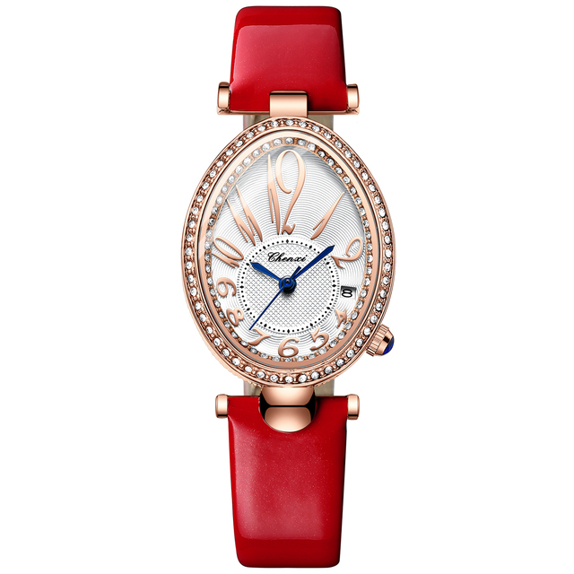 Wholesale Price Female Wrist Leather Band Oval Dress Quartz Analog Customized Logo Women's Watches