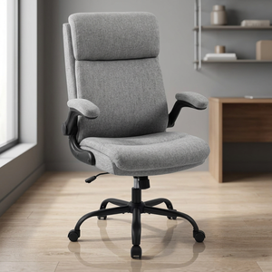 Boss Study Swivel Computer Backrest Home <b>Office</b> <b>Chair</b> Built-In Headrest Contemporary Fabric Lift <b>Chair</b> Massage <b>Foldable</b> - Product Image 3