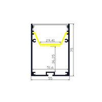 55*75mm Offre Spéciale éclairage de bureau aluminium profil LED lumière linéaire plafond suspendu pour bande lumineuse LED