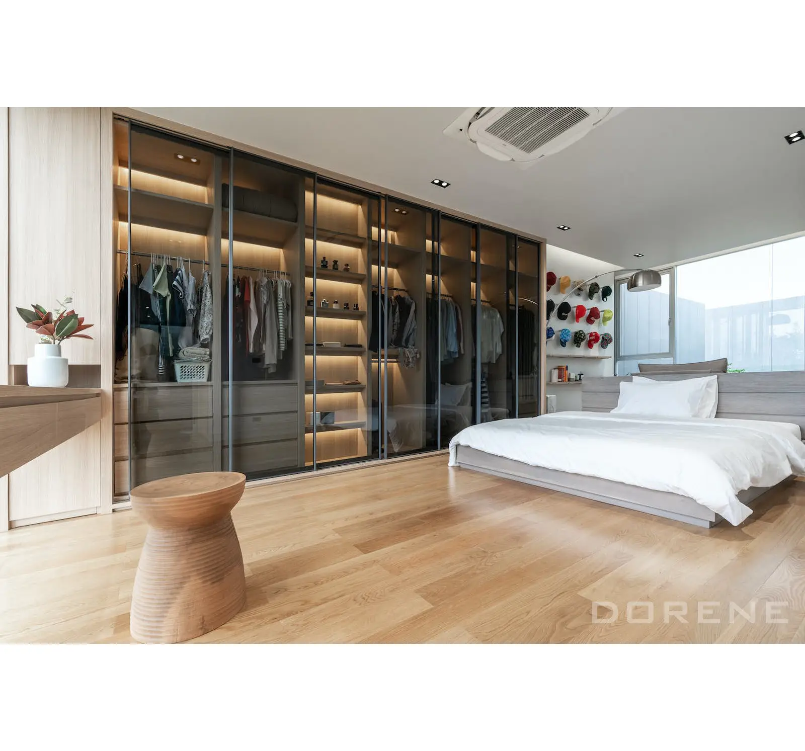 2023 dorene hotel armário de quarto completo modular de madeira design personalizado móveis porta de deslizar armários guarda-roupa moderno