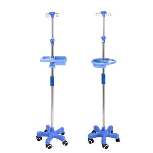 Mobilier d'hôpital <span class=keywords><strong>4</strong></span> crochets de renforcement Base en acier solide Support médical de perfusion IV Pole en acier inoxydable - Product Image 4