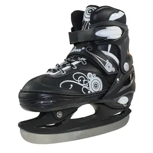 定制黑色设计冲击阻力塑料硬壳出租成人冰速滑冰曲棍球人物鞋