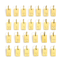 EMANCO 26 Pendentif Collier en Acier Inoxydable Plaqué Or 14K, Motifs Géométriques Alphabet Mignons, Accessoires DIY pour Gravure de Texte, Mode Féminine