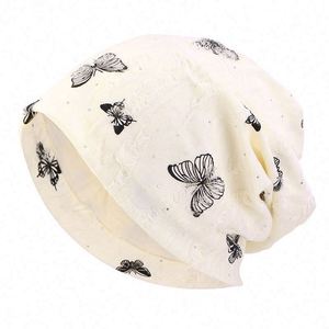 Bonnet chimio en coton double couche respirant, motif papillon imprimé, pour femme, idéal pour l'extérieur, collection hiver, vente en gros - Product Image 5