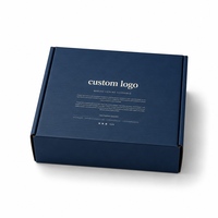 Caja de Envío Azul Marino Personalizada, de Cartón Corrugado Reciclable con Logotipo Dorado para Envíos y Empaquetado de Marcas de Lujo