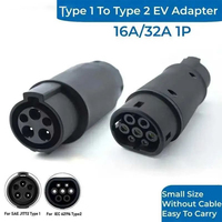 Adaptateur EV pour recharge rapide, convertisseur de véhicule électrique de type 1 à type 2, chargeur de voiture, adaptateur EV 7,4 kW