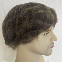 Système de remplacement capillaire, toupet pour hommes en cheveux humains Remy 8x10, entièrement noué à la main avec dentelle suisse complète