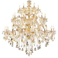 Lustre en cristal moderne de luxe pour hall d'hôtel, lampe suspendue en verre pour salle de banquet, club, villa, long escalier décoratif