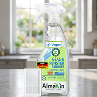Limpiador de Vidrios Ecológico AlmaWin RTS 2, 500ml, Spray para una Limpieza sin Rayas, Vegano, Brillo para Espejos, Sin Fragancia, Orgánico