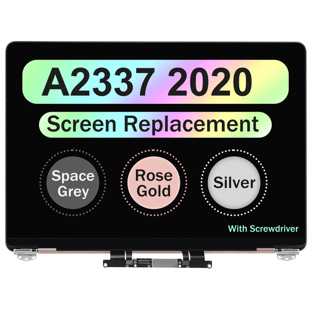 New A2337 LCD Screen Assembly for MacBook Air 13.3 in Retina M1 2020 EMC 3598 Full Top Screen Replacement