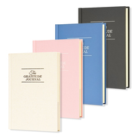 2025 promotionnel lin coton papier affaires Agenda Logo personnalisé imprimé Debossed Gratitude Journal carnets à couverture rigide