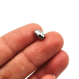 Perles ovales en acier inoxydable, perles lisses et espacées pour la fabrication de bracelets, accessoires de bijouterie H1082 - Product Image 4