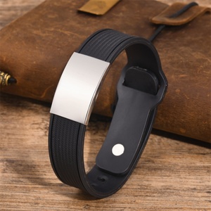<b>Adjustable</b> Silicone Sport Pin-And-Tuck Watchband Performance Unisex ID Name <b>Bracelet</b> for Sports Weddings Parties Great Gift Idea - Product Image 2