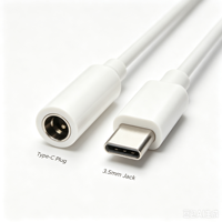 Adaptateur USB-C vers casque Qin 11,5 cm F22 avec microphone, en PVC écologique, pour smartphones Android